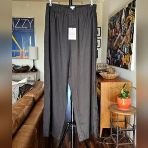 Cuyana Black Linen Pull On Pant
